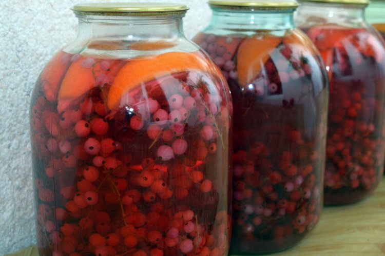 Compota de grosella roja, naranja y canela con esterilización