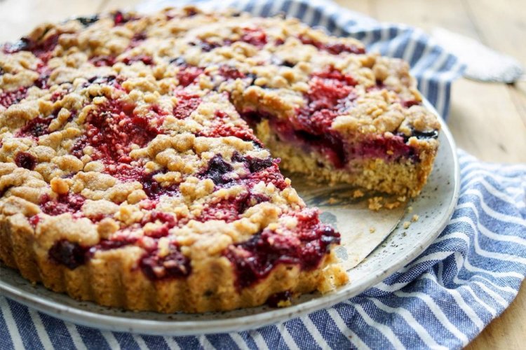 Tarta de fresa silvestre con harina de arroz