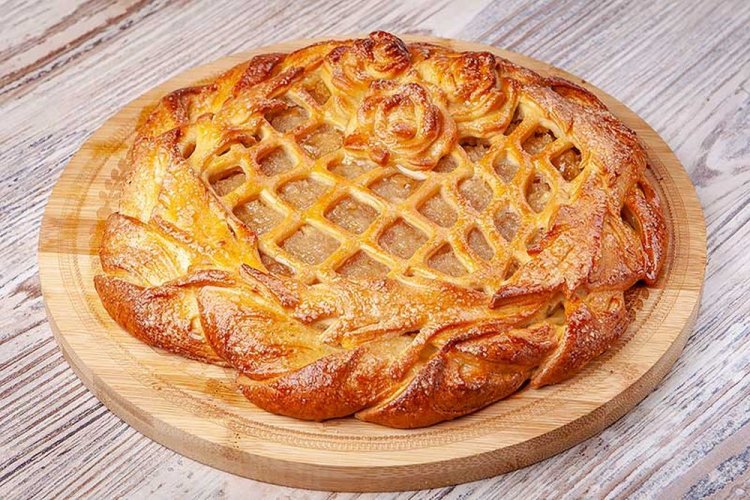 Tarta de ruibarbo y manzanas con levadura seca
