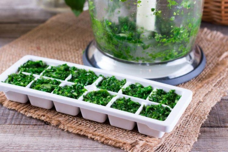 Basil Ice Cubes