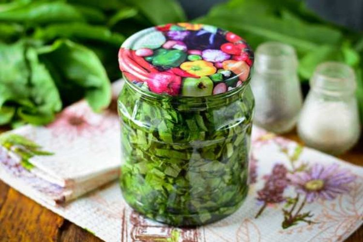Pickled Basil with Vinegar and Salt