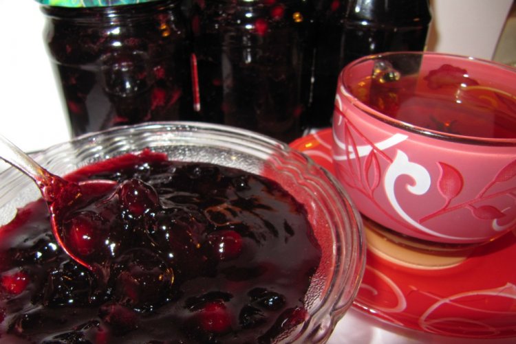 Schlehenmarmelade mit Kernen für den Winter