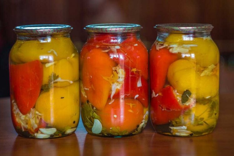 Eingelegte Paprika mit Kohl für den Winter