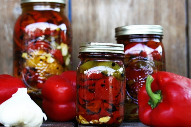 Eingebratene Paprika für den Winter