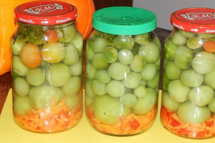 Green Tomatoes with Bell Peppers for Winter