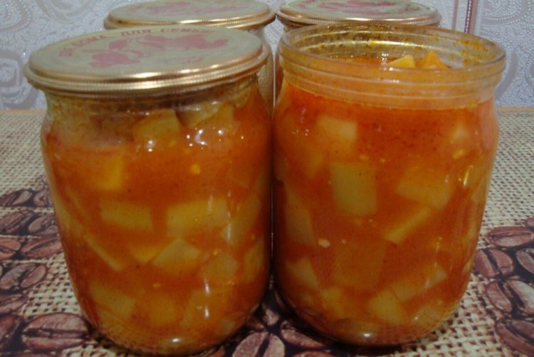 Calabacín en salsa Krasnodar para el invierno
