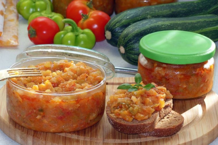 Zucchini, Bell Pepper, Cucumber, and Tomato Caviar