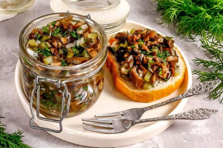 Mushroom Caviar with Lightly Salted Cucumbers