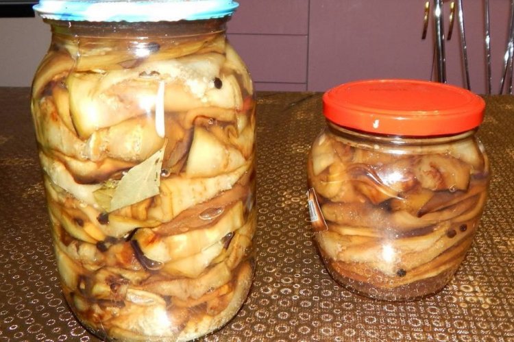 Berenjenas encurtidas con miel para el invierno