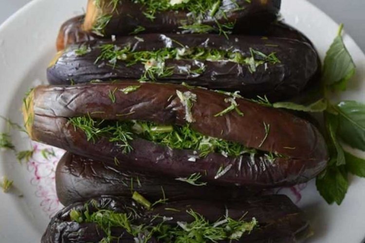 Salted Stuffed Eggplants for Winter