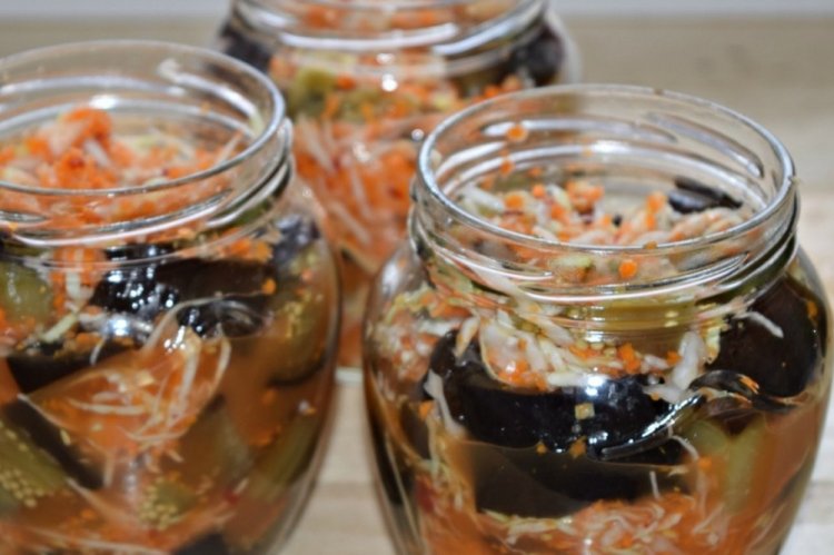 Eggplants with Cabbage for Winter