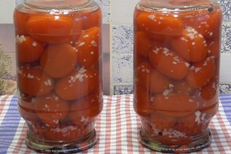 Tomaten „Unter dem Schnee“ mit Knoblauch, Zitronensäure und Wodka