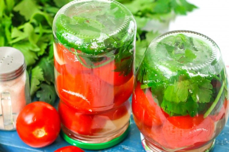 Tomaten im Schnee mit Petersilie und Aspirin