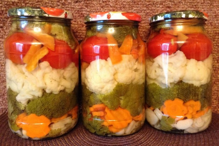Ensalada de coliflor y brócoli para el invierno