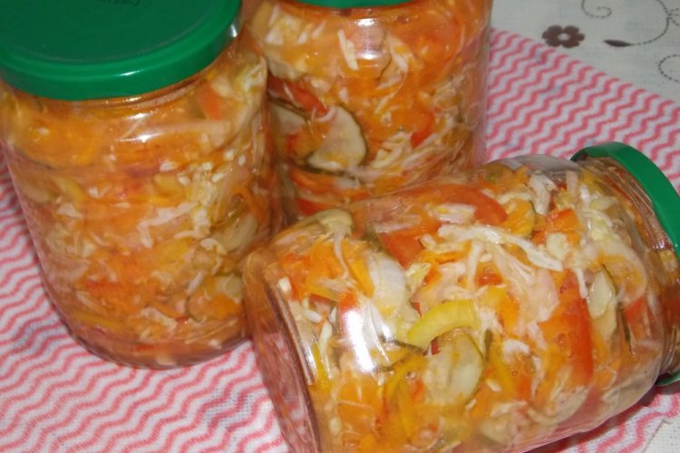 Overgrown Cucumber and Cabbage Salad for Winter