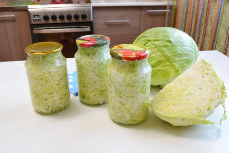Ensalada de calabacín con col para el invierno