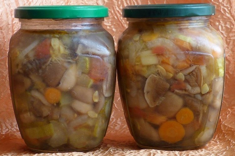 Boletus marinados con zanahoria para el invierno