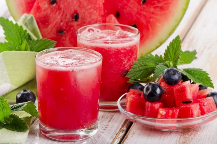 Watermelon Compote with Strawberries, Raspberries, and Blueberries