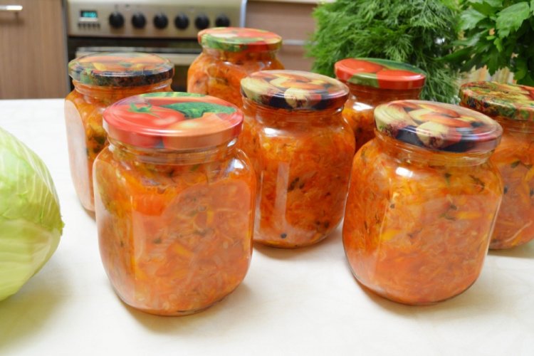 Solyanka con tomates para el invierno