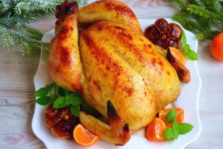 Grillhähnchen, in Senfsauce mariniert