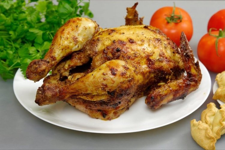 Grillhähnchen mit Mayonnaise und Knoblauch im Ofen