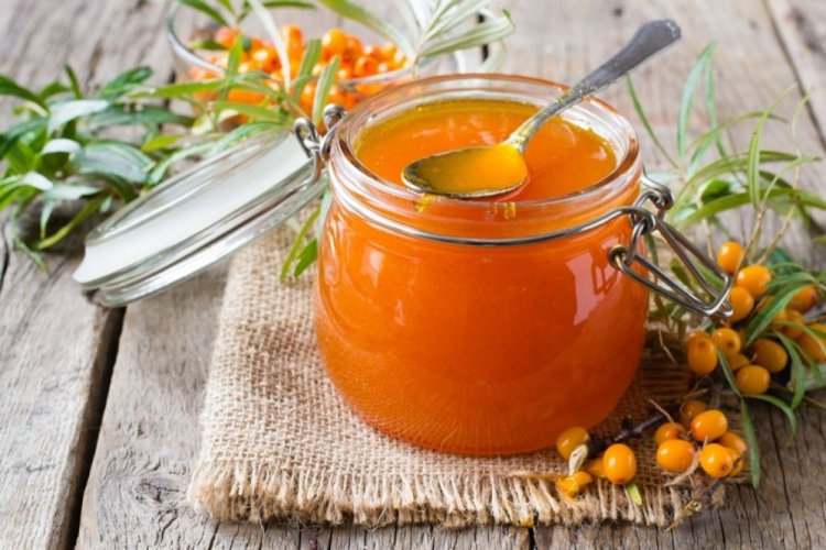 Sanddornmarmelade-Fünf-Minuten-Marmelade mit Agar-Agar