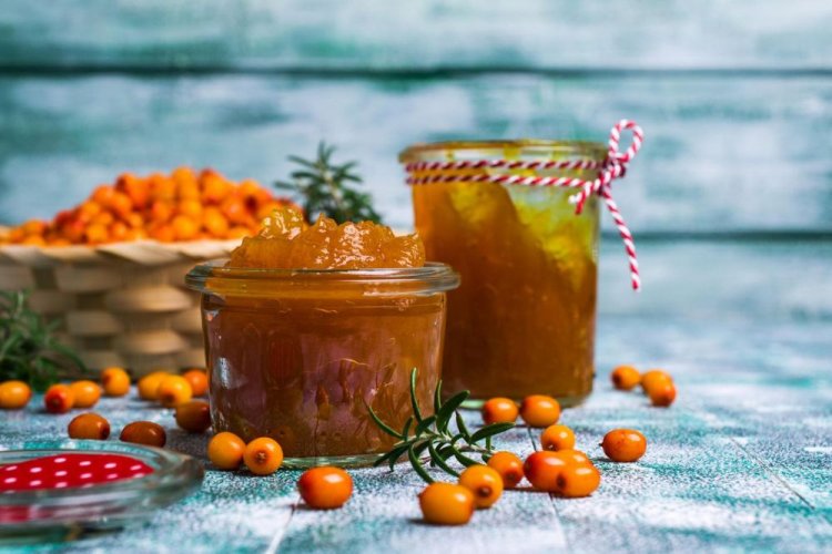 Sanddornmarmelade mit Fruktose und Agar-Agar