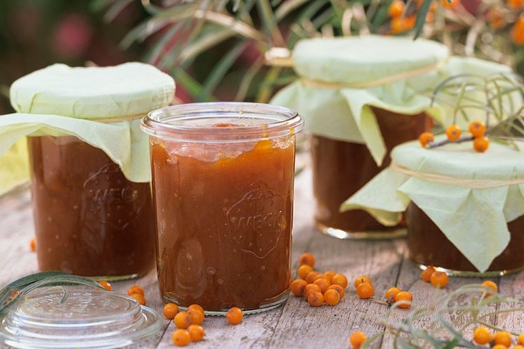 Sanddornmarmelade mit Birne