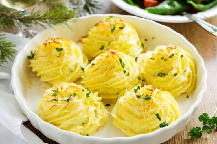 Kartoffelpüree mit Käse aus dem Ofen