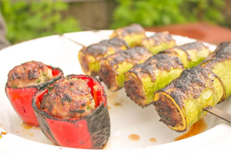 Calabacines rellenos a la parrilla