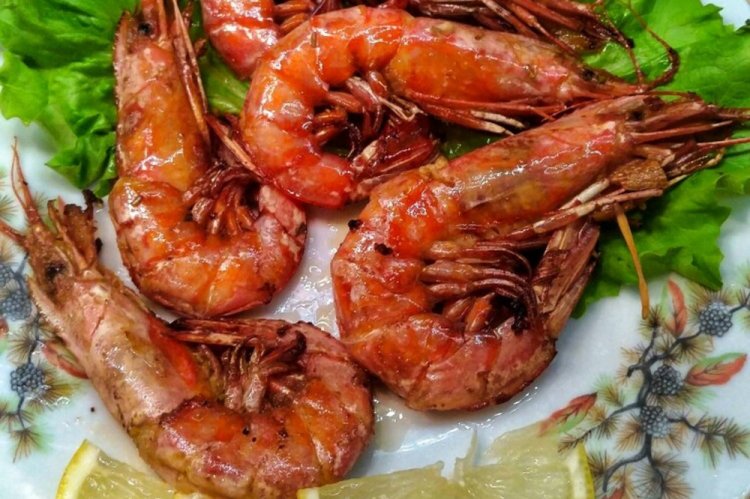 Langustinen in Sojasauce vom Grill