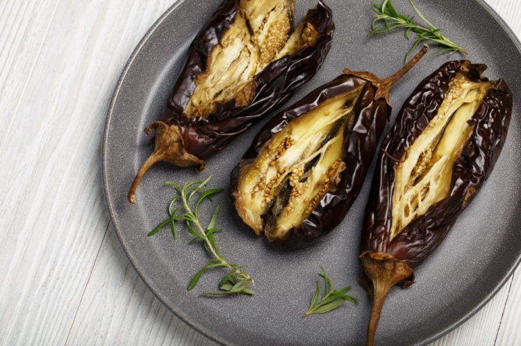 Eggplant with Butter on the Grill