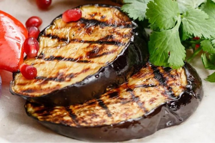 Eggplant in Mustard Marinade on the Grill