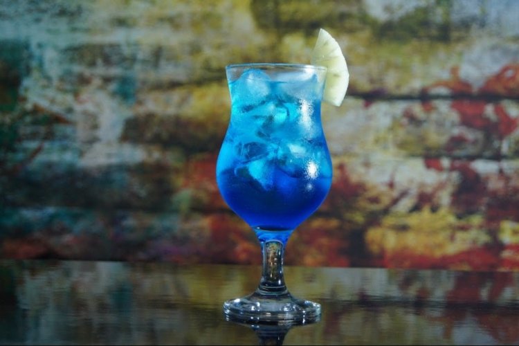 Blue Lagoon with Blue Curaçao Syrup