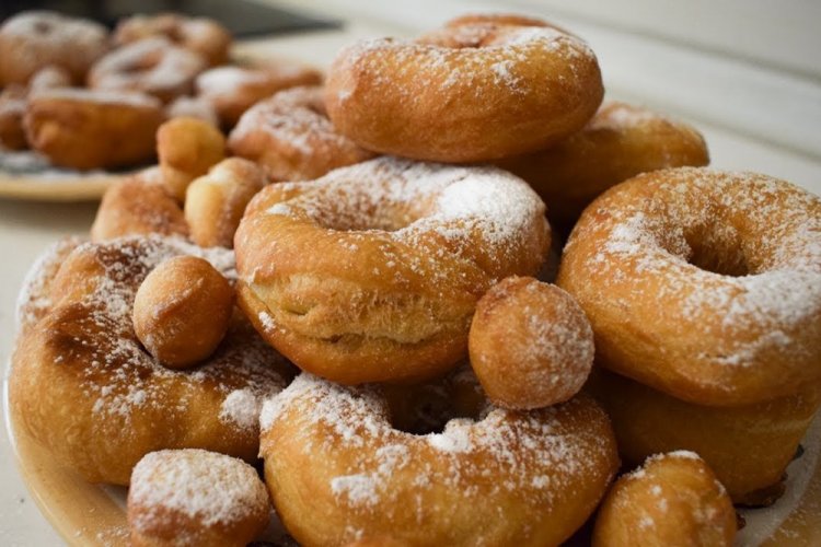 Kefir Doughnuts with Baking Powder, Pan-Fried