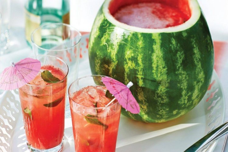 Watermelon Punch with White Wine