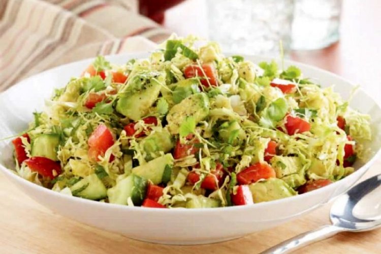 Napa Cabbage, Avocado, and Tomato Salad