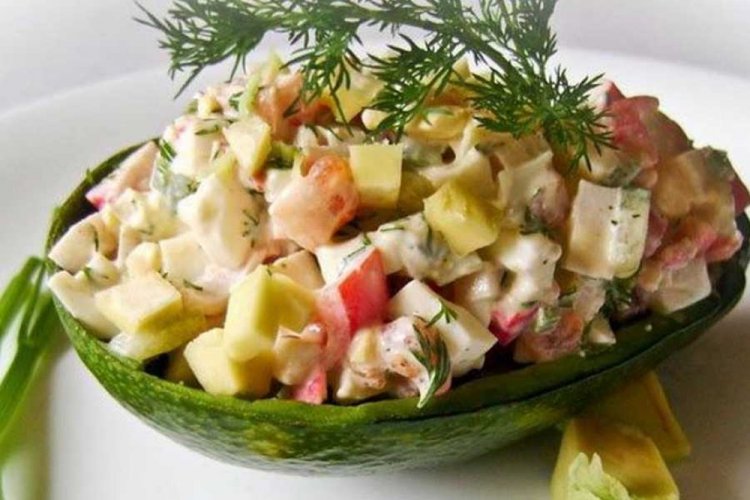 Crab Stick, Avocado, and Tomato Salad