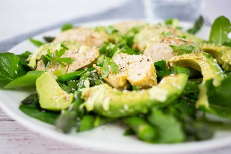 Healthy Chicken and Avocado Salad with Honey-Mustard Dressing