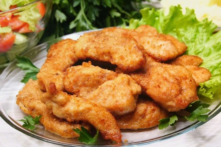 Pollo en tempura de almendras