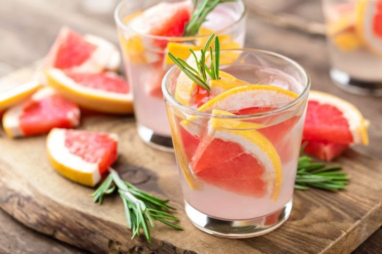 Grapefruit Lemonade with Rosemary