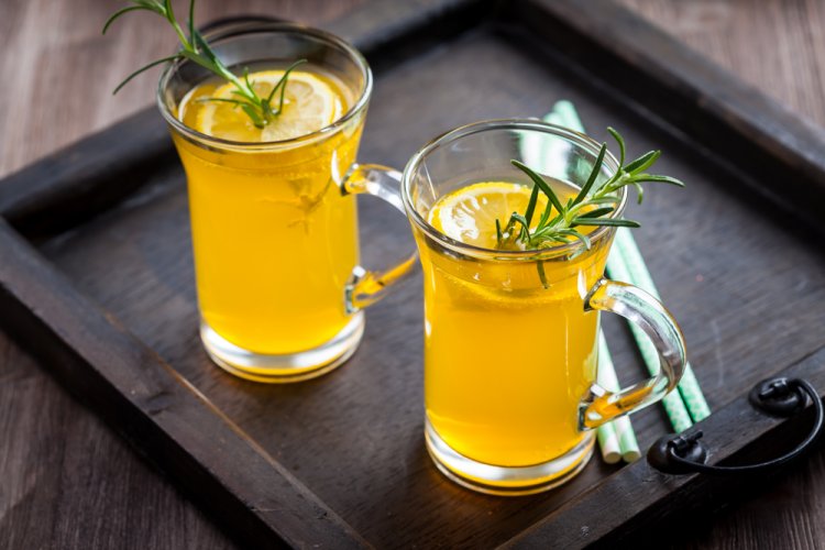 Grape Juice Lemonade with Rosemary and Jerusalem Artichoke Syrup