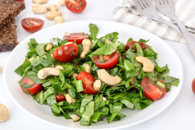 Cherry Tomato, Sorrel, and Cashew Salad