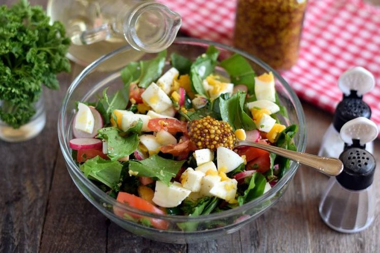 Tomato, Radish, Sorrel, and Egg Salad