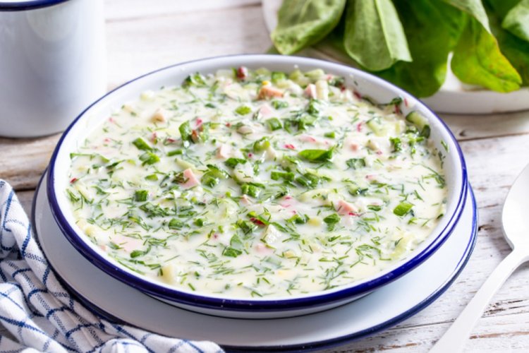 Okroshka with Sorrel on Kefir