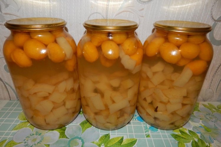 Compota de ciruela amarilla y manzanas