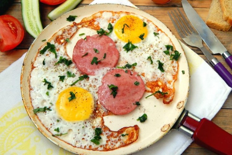 Sausage and Egg Scramble in a Pan