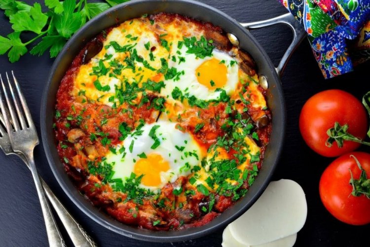 Sausage and Egg Scramble with Eggplant