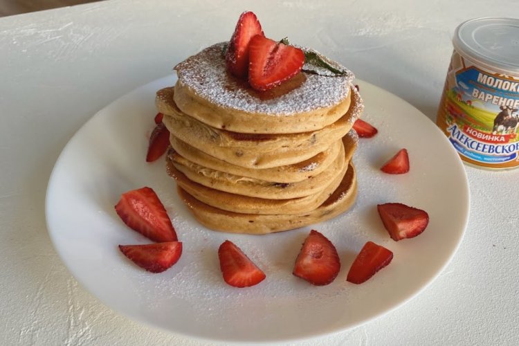 Kefir Pancakes with Condensed Milk
