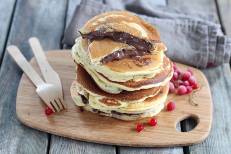 Kefir Pancakes with Chocolate